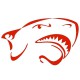 Sticker Tête requin rouge feu