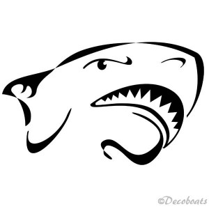Sticker Tête requin noire