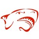 Sticker Tête requin rouge feu