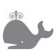 Stickers Baleine argent babord