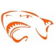 Sticker Tête requin orange B