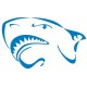 Sticker Tête requin bleu ocean B