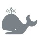 Stickers Baleine gris souris bab