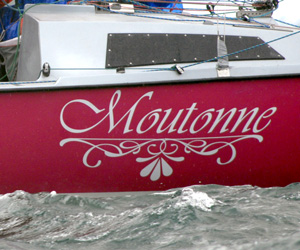 Stickers nom de bateau personnalisé